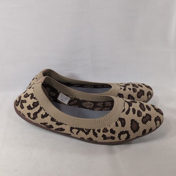 HeyFolks Dia Othello Flats Shoes Leopard Cheetah Women W 8.5 Slip On Beige Brown - Picture 3 of 12
